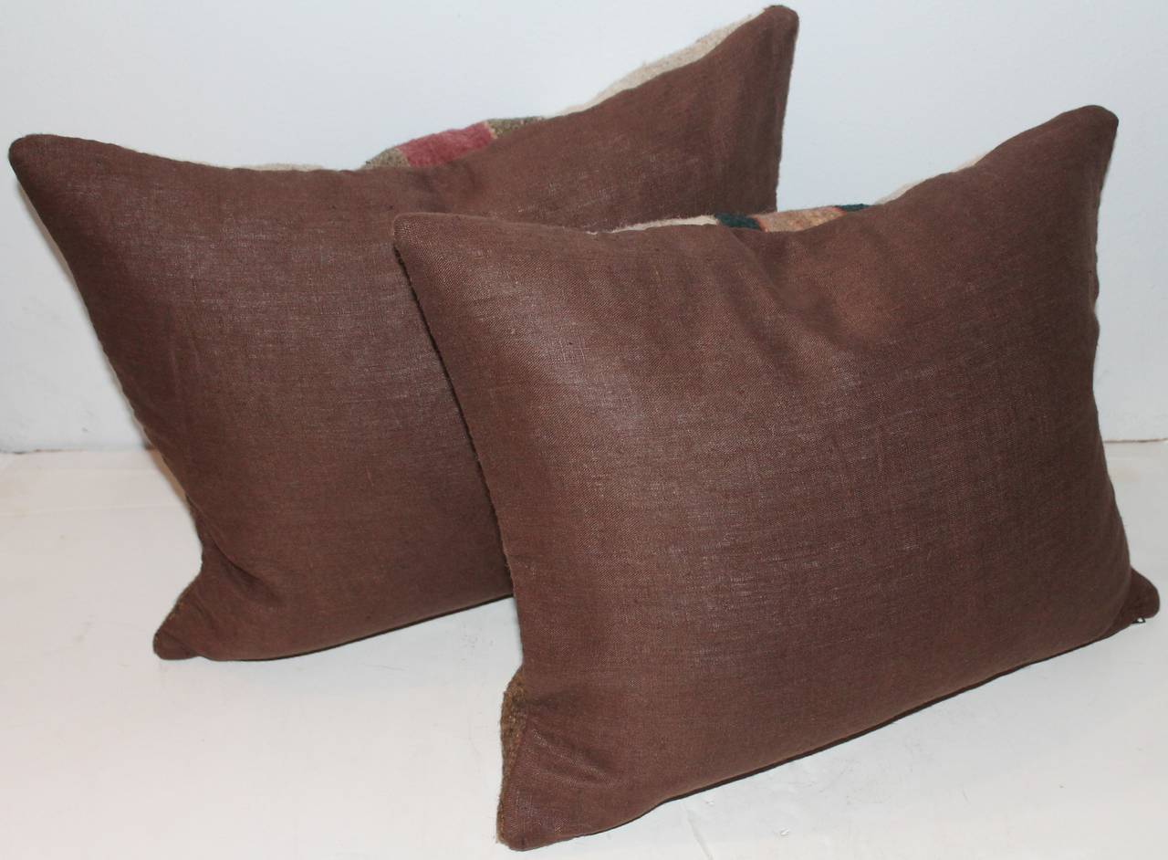 Hand-Woven Pair of Eye Dazzler Weaving Pillows