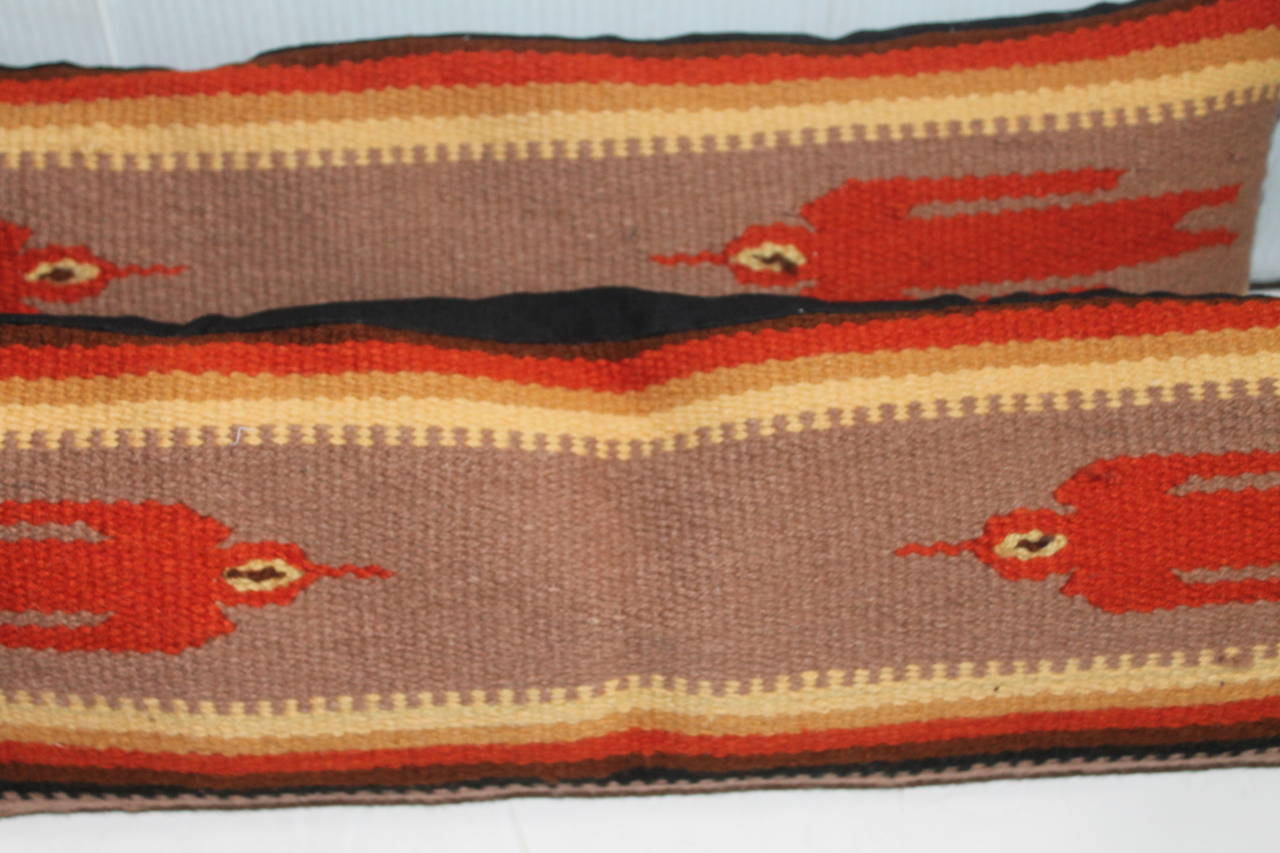 Adirondack Pair of Chimayo Weavings/Birds in Flight Bolster Pillows