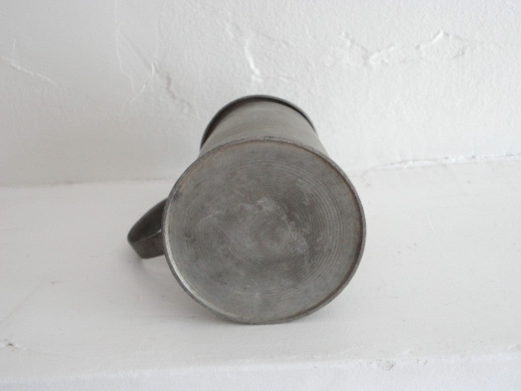 Fantastic 19thc American Pewter Tankard From Pennsylvania 3