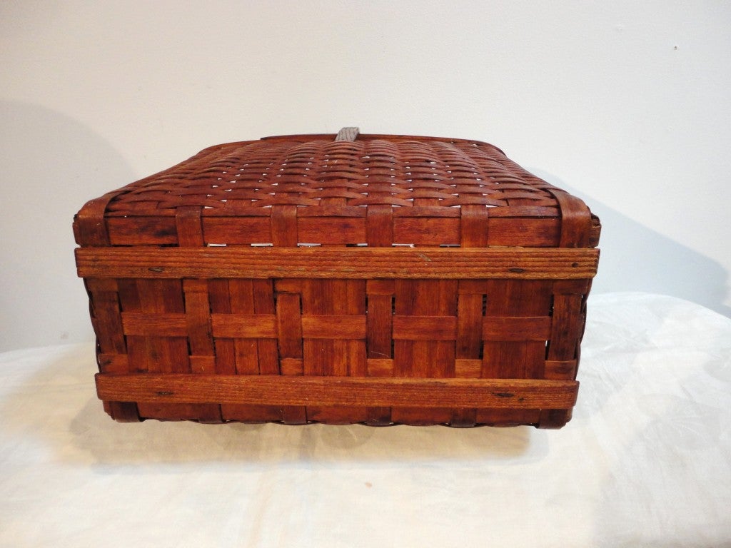 19th Century Shaker Style Tall Large Picnic Basket 3
