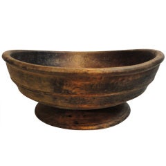 Rare 18th Century Treen Wood Pedestal Compote 9
