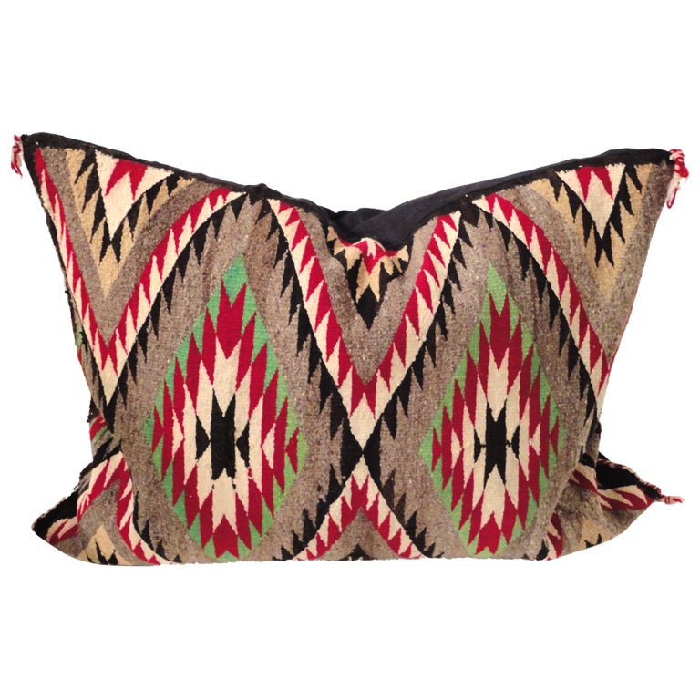 Fantastic Early Navajo Geometric Weaving Pillow at 1stdibs