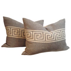 Pair of 19thc Wool Horse Blanket Pillows