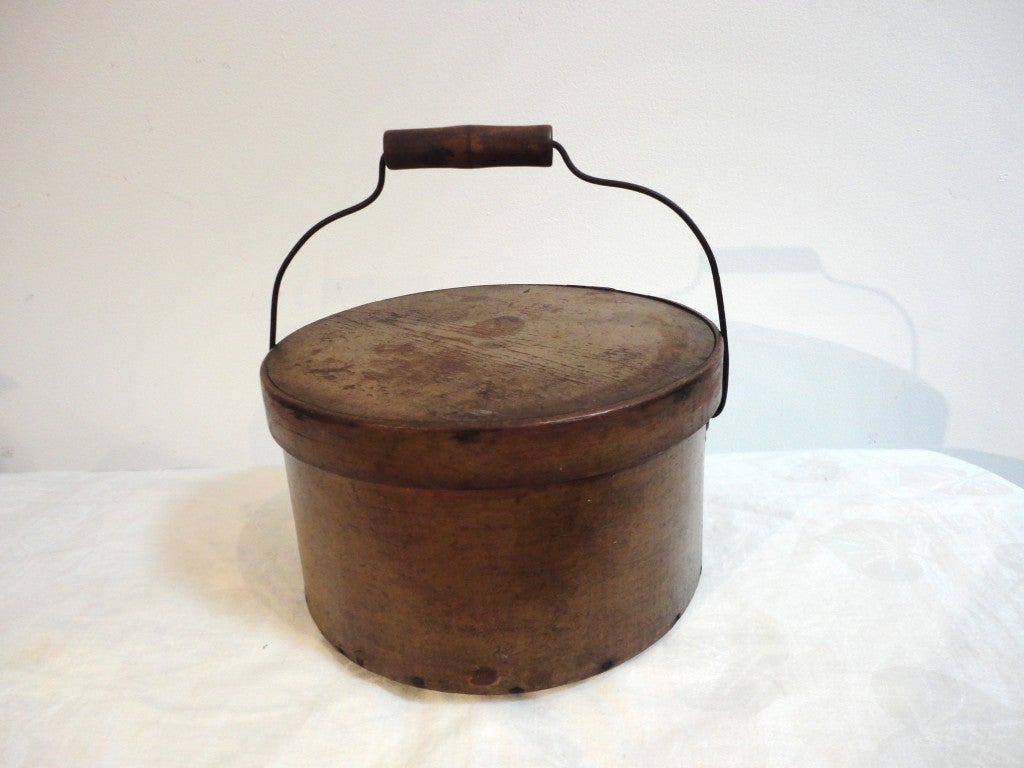 Early 19th Century Mustard Pantry Box with Bail Handle 2