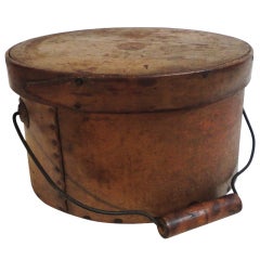 Early 19th Century Mustard Pantry Box with Bail Handle