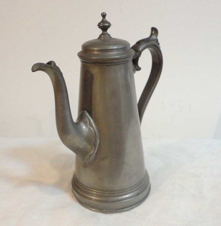 Fantastic  19thc goose neck pewter teapot signed James Dixon & Sons ,Sheffield .This simple sleek form teapot has a wonderful patina and form.
