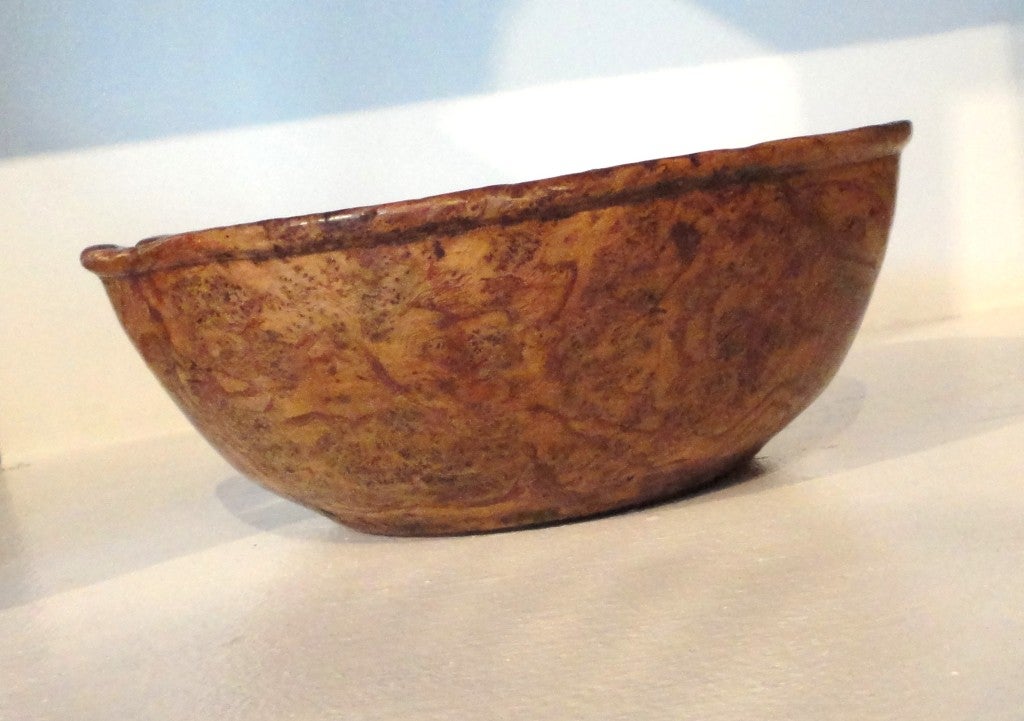 18th Century and Earlier 18th Century American Large Burl Bowl from New England