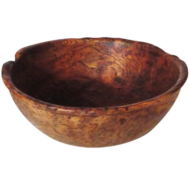 18th Century American Large Burl Bowl from New England