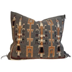 Rare Yea Pictorial  Navajo  Indian Weaving Bolster Pillow