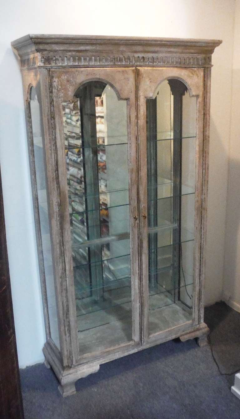 distressed display cabinet