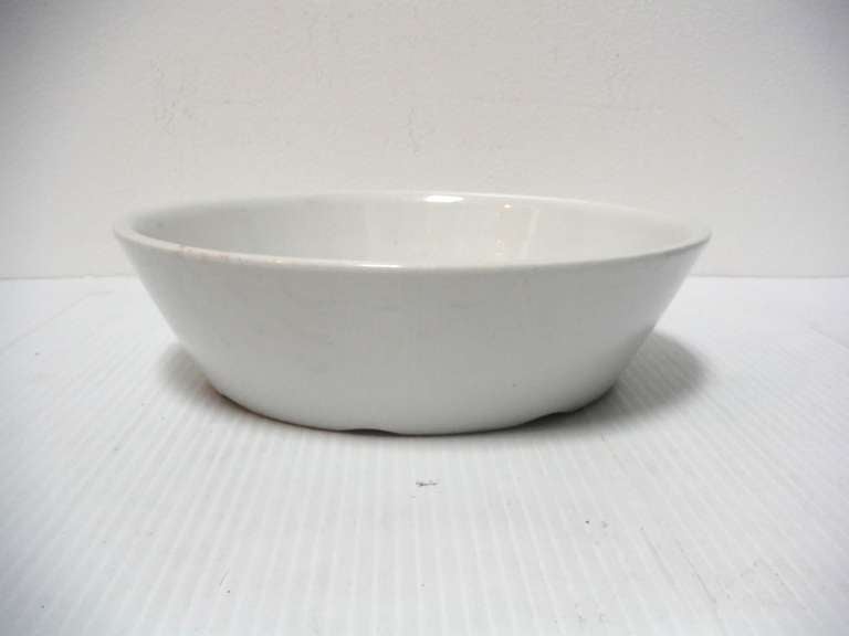 19thc Large  Ironstone Cream Bowl or Bake Dish