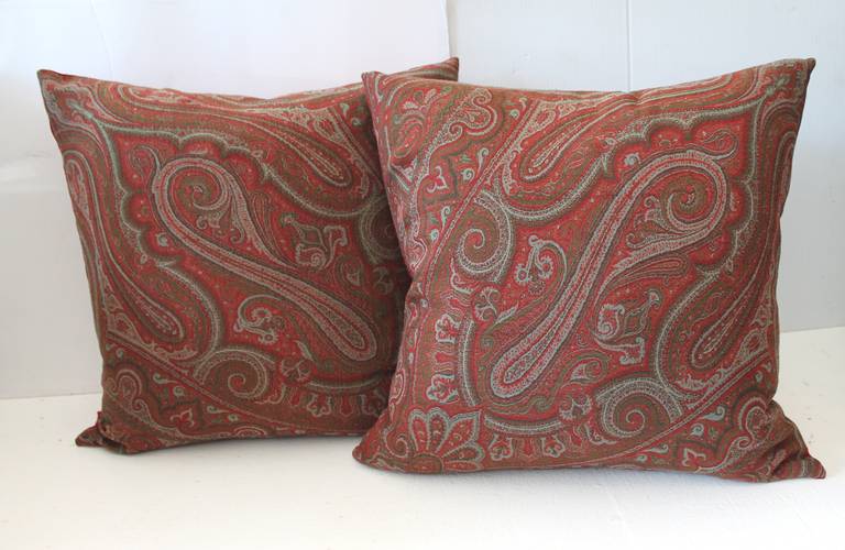 Pair of 19th Century Paisley Pillows