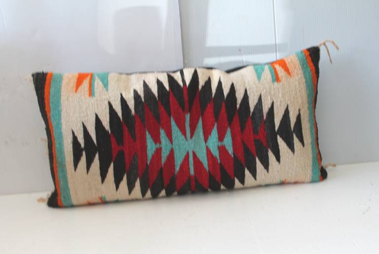 American Fantastic Navajo Indian Weaving Bolster Pillow