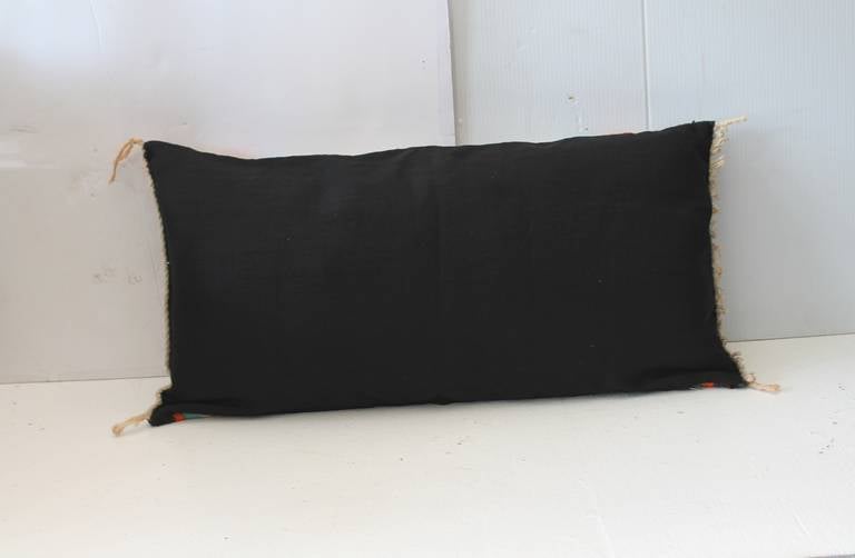 Fantastic Navajo Indian Weaving Bolster Pillow In Excellent Condition In Los Angeles, CA