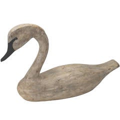 Monumental New England Hand-Carved Swan from Maine