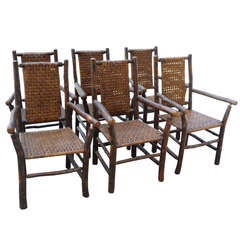 Set of Six Signed Old Hickory Dining Armchairs