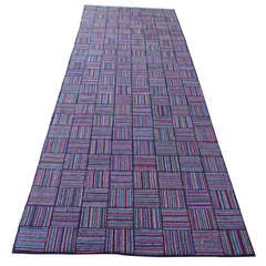 Large American Hand Hooked New England Runner Rug # 3