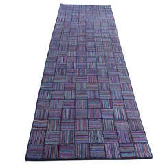 Fantastic Large  Hand Hooked Log Cabin Runner Rug