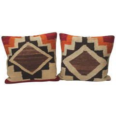 Pair of Early Navajo Indian Weaving Pillows 3