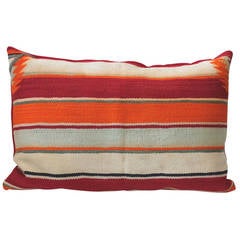 Rare and Early Navajo Saddle Blanket Weaving Bolster Pillow