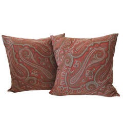 Antique Pair of 19th Century Paisley Pillows