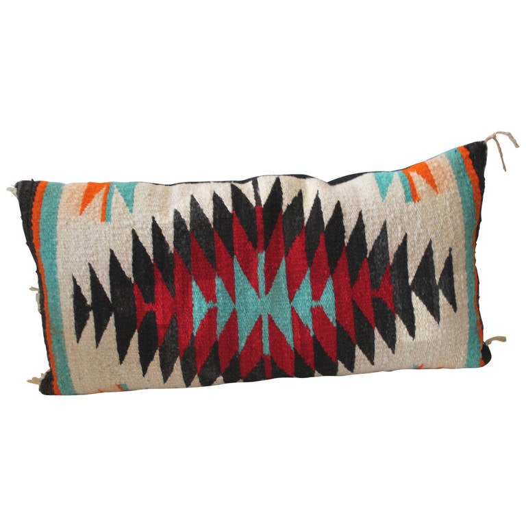 Fantastic Navajo Indian Weaving Bolster Pillow at 1stdibs