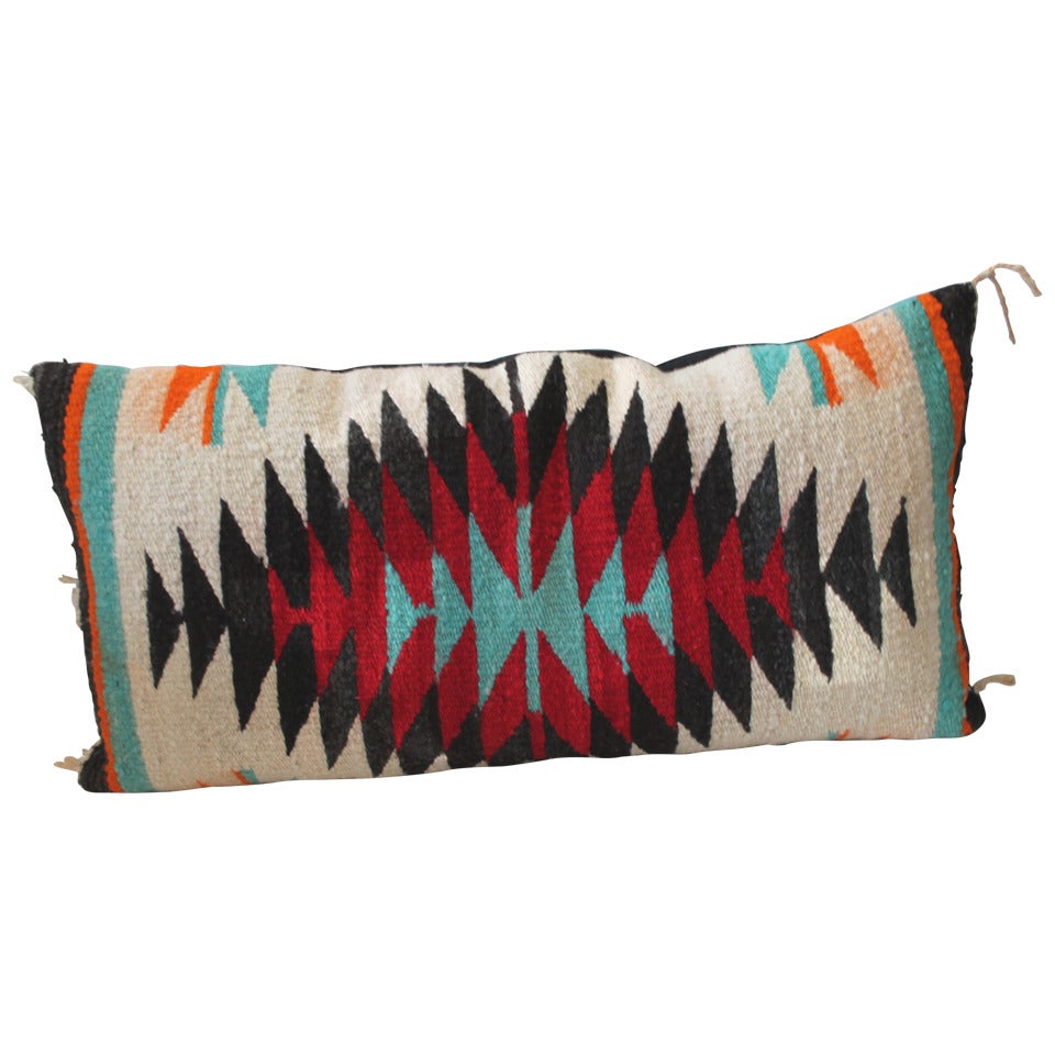 Fantastic Navajo Indian Weaving Bolster Pillow