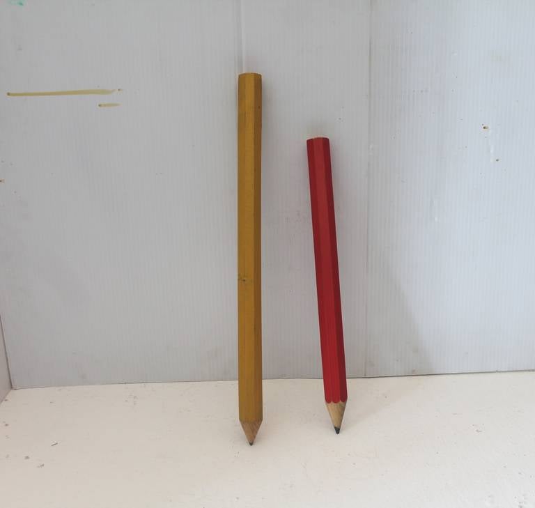 American Craftsman Pair of Large Folk Art Pencils