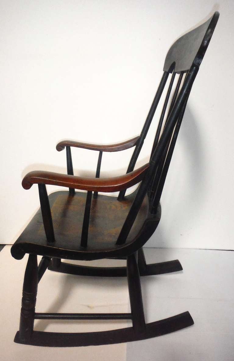 Pine Early 19th Century Original Paint Decorated Rocking Chair