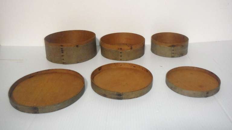 19th Century 19thc Original Putty Painted Graduated  Pantry Boxes