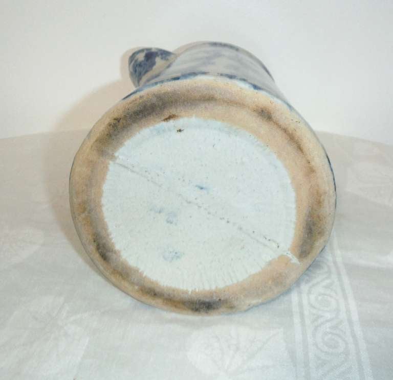 19th Century Salt Glaze Spongeware Pitcher 3