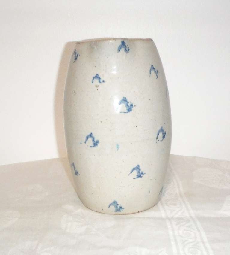 19th Century Spongeware Pottery Water Pitcher 4