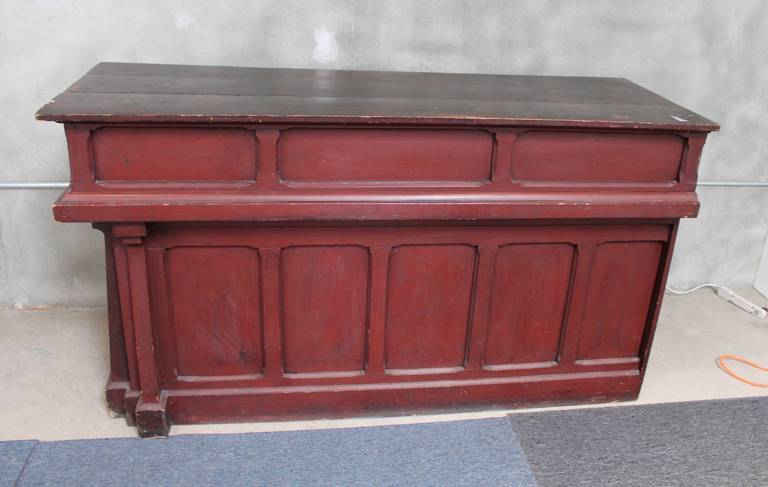 19th Century Original Red Painted Store Counter or Bar from Pennsylvania 2