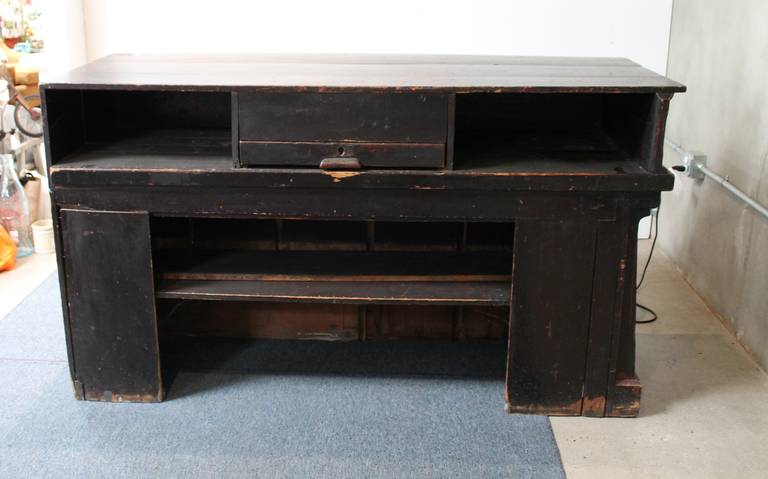 19th Century Original Red Painted Store Counter or Bar from Pennsylvania 4