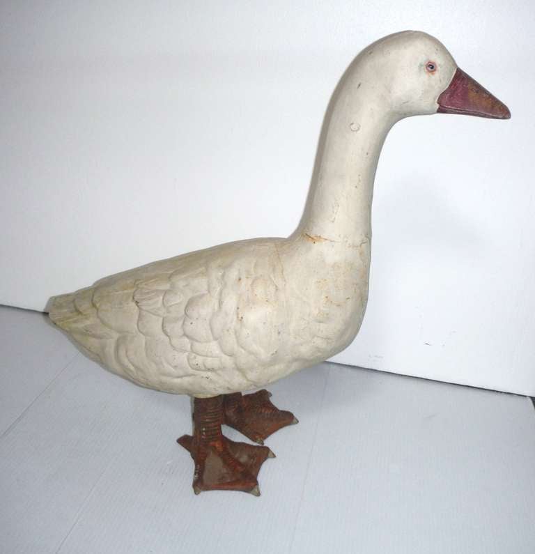 Monumental & Folky Original Painted Iron Duck 1