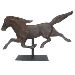 19thc Rochester Iron Works Cast Iron Mounted Horse