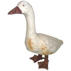 Monumental & Folky Original Painted Iron Duck