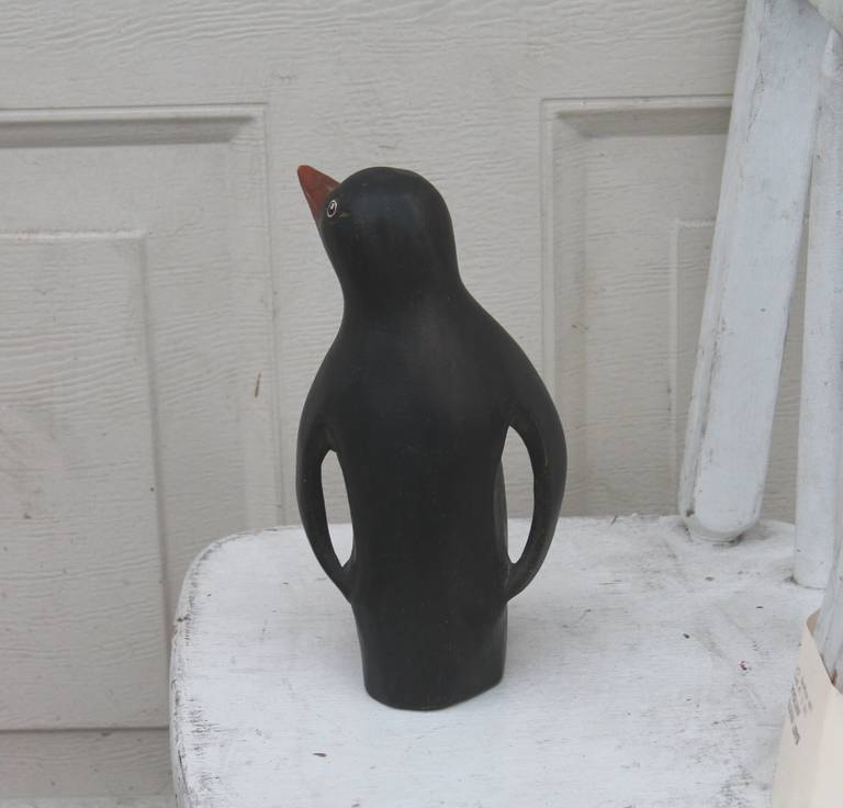 Early 20th Century Hand-Carved and Painted Wood Penguin In Excellent Condition In Los Angeles, CA