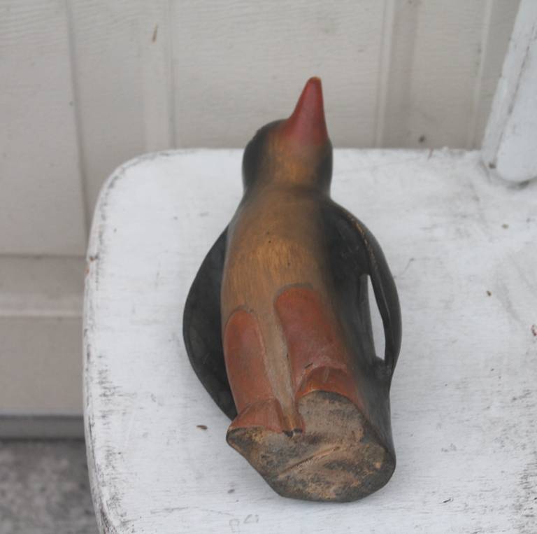 Early 20th Century Hand-Carved and Painted Wood Penguin 2
