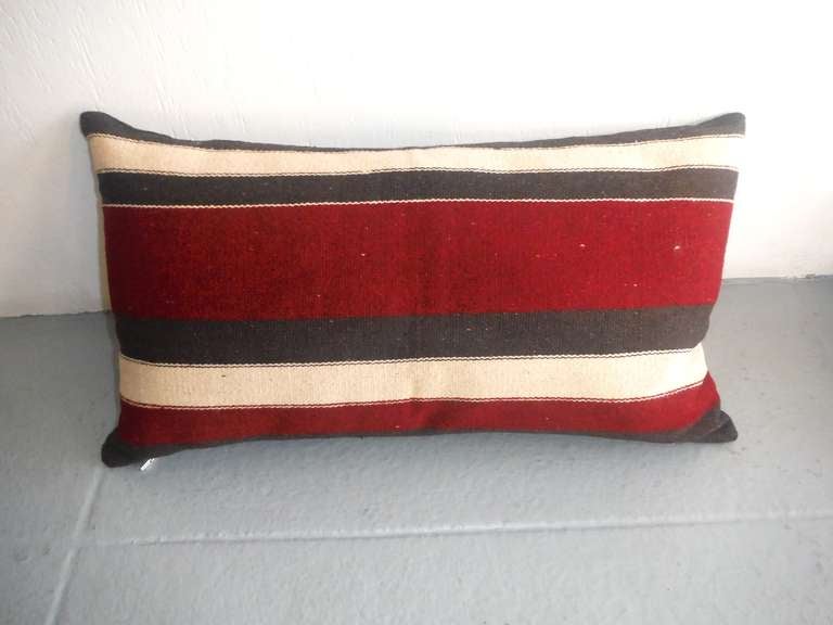Pair Striped Indian Weaving Bolster Pillows at 1stdibs