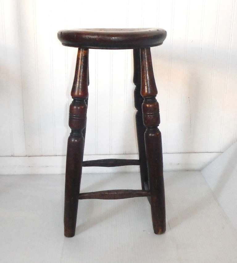 British Early 19th c. English Walnut Pub Stool