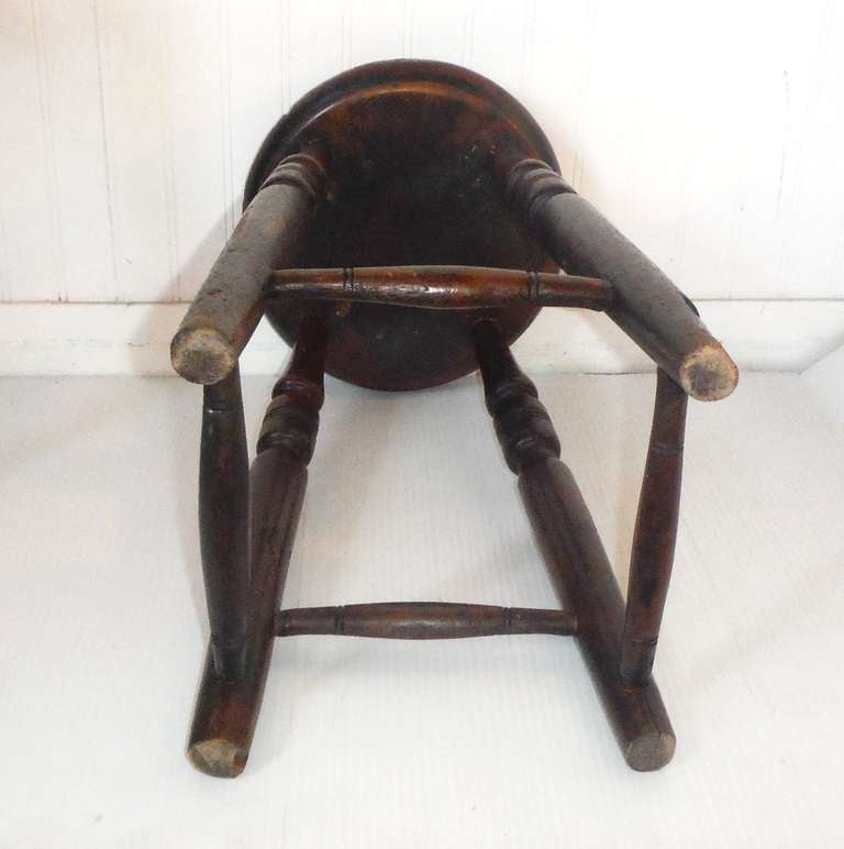 19th Century Early 19th c. English Walnut Pub Stool