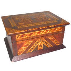 Early 19thc Inlaid Broken Stars  Jewelry Box