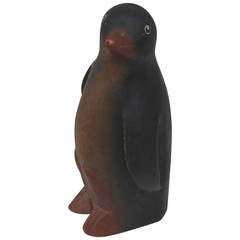 Early 20th Century Hand-Carved and Painted Wood Penguin
