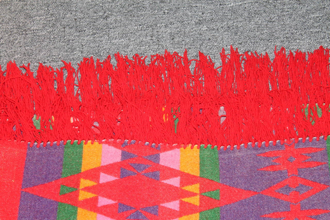 Rare and Early Pendleton Cayuse Fringed Indian Design Camp Blanket In Good Condition In Los Angeles, CA