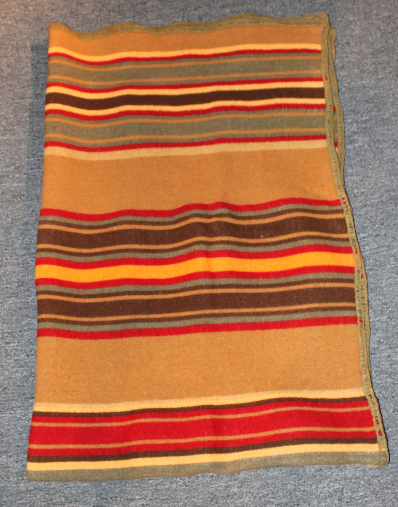 Rare and Early Striped Pendleton or Cayuse Camp Blanket at 1stdibs