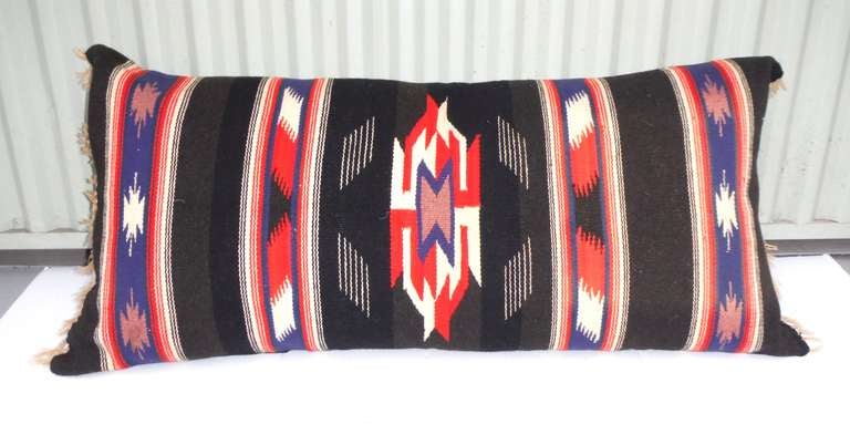 Chimayo Mexican American Indian Weaving Bolster Pillow