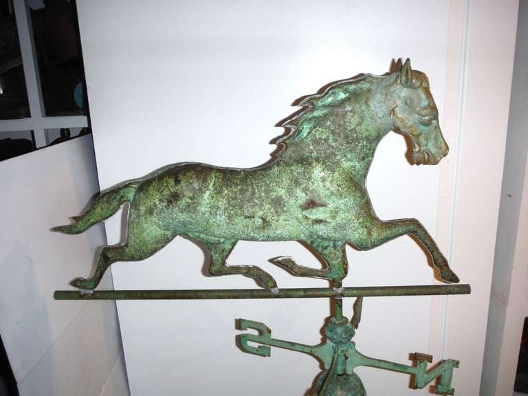 19th c. Copper and Iron Running Horse Weathervane 1