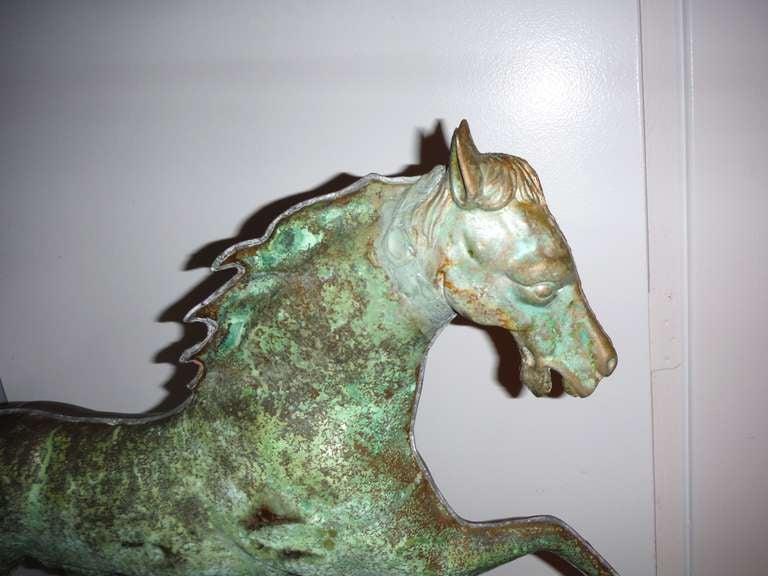 19th c. Copper and Iron Running Horse Weathervane 2