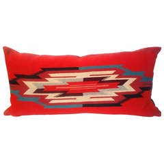 Vintage Large Indian Weaving, Chimayo Bolster Pillow